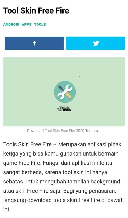Download tool skin free fire